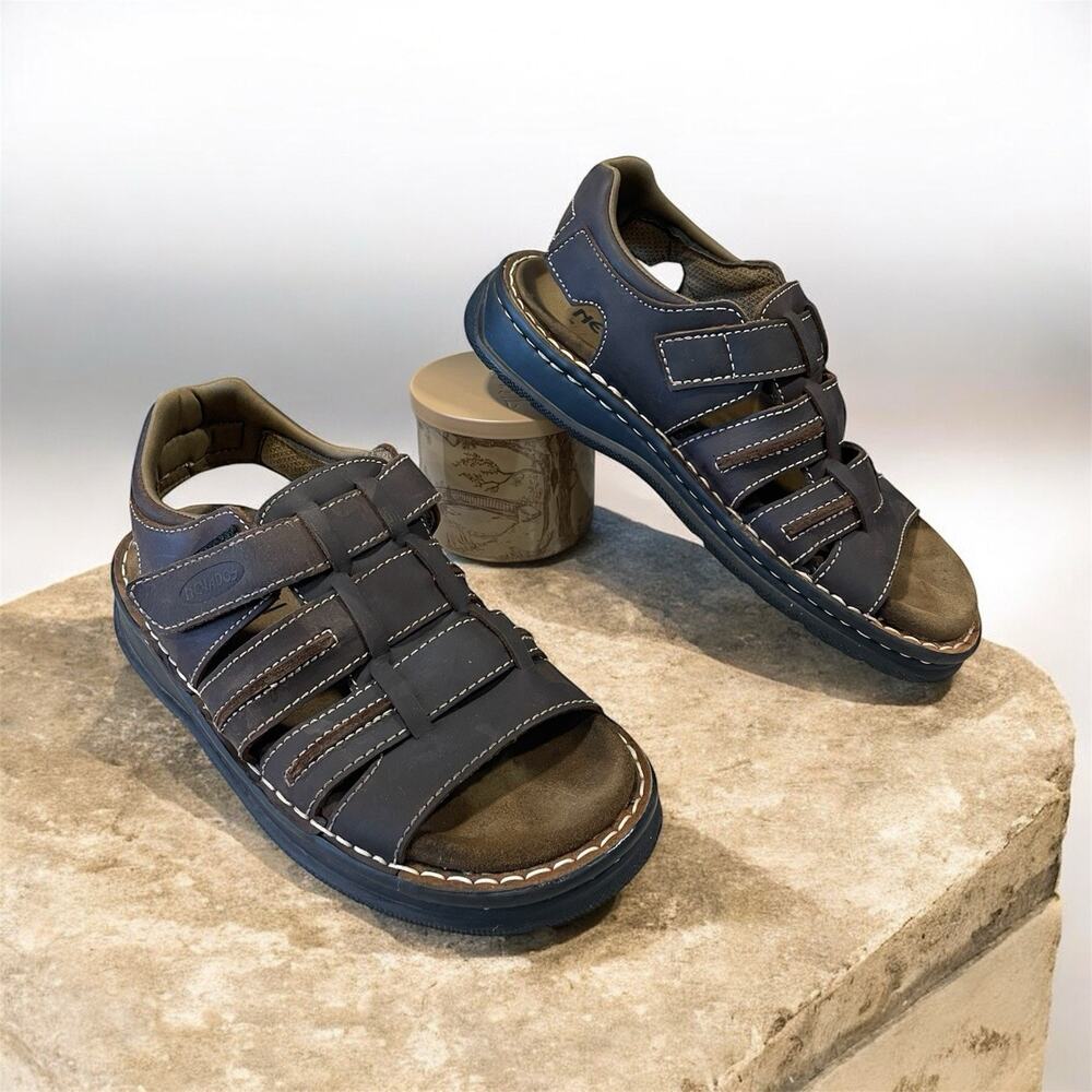 Nevados Men’s Size 9 Brown Leather Open Toe Fisherman Sandals EUC